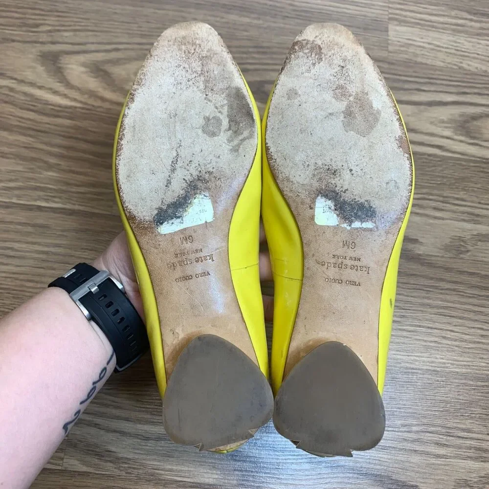 Kate‎ Spade Fallyn Flats Neon Yellow size 6 Ballet Womens Patent Leather